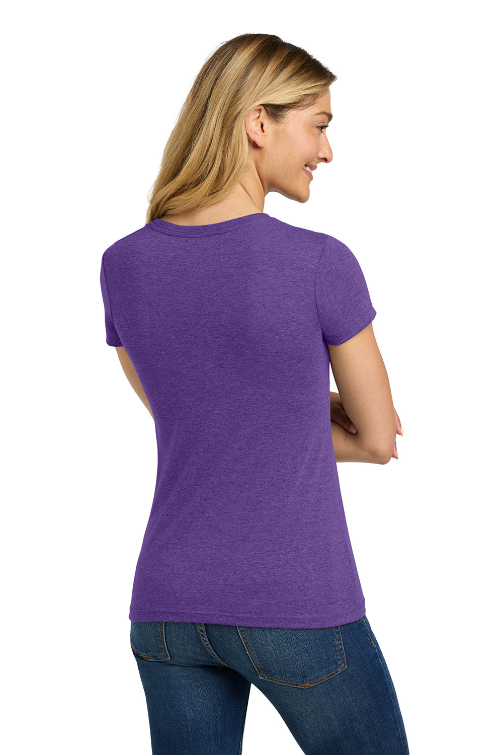 Next Level NL6710/6710 Womens Jersey Short Sleeve Crewneck T-Shirt Purple Rush Model Back