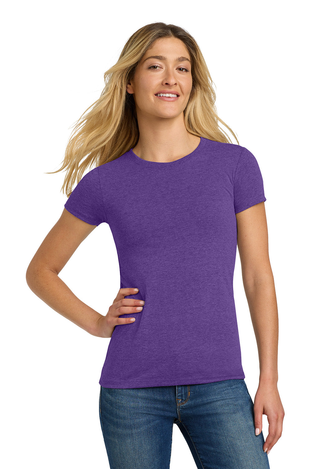 Next Level NL6710/6710 Womens Jersey Short Sleeve Crewneck T-Shirt Purple Rush Model Front