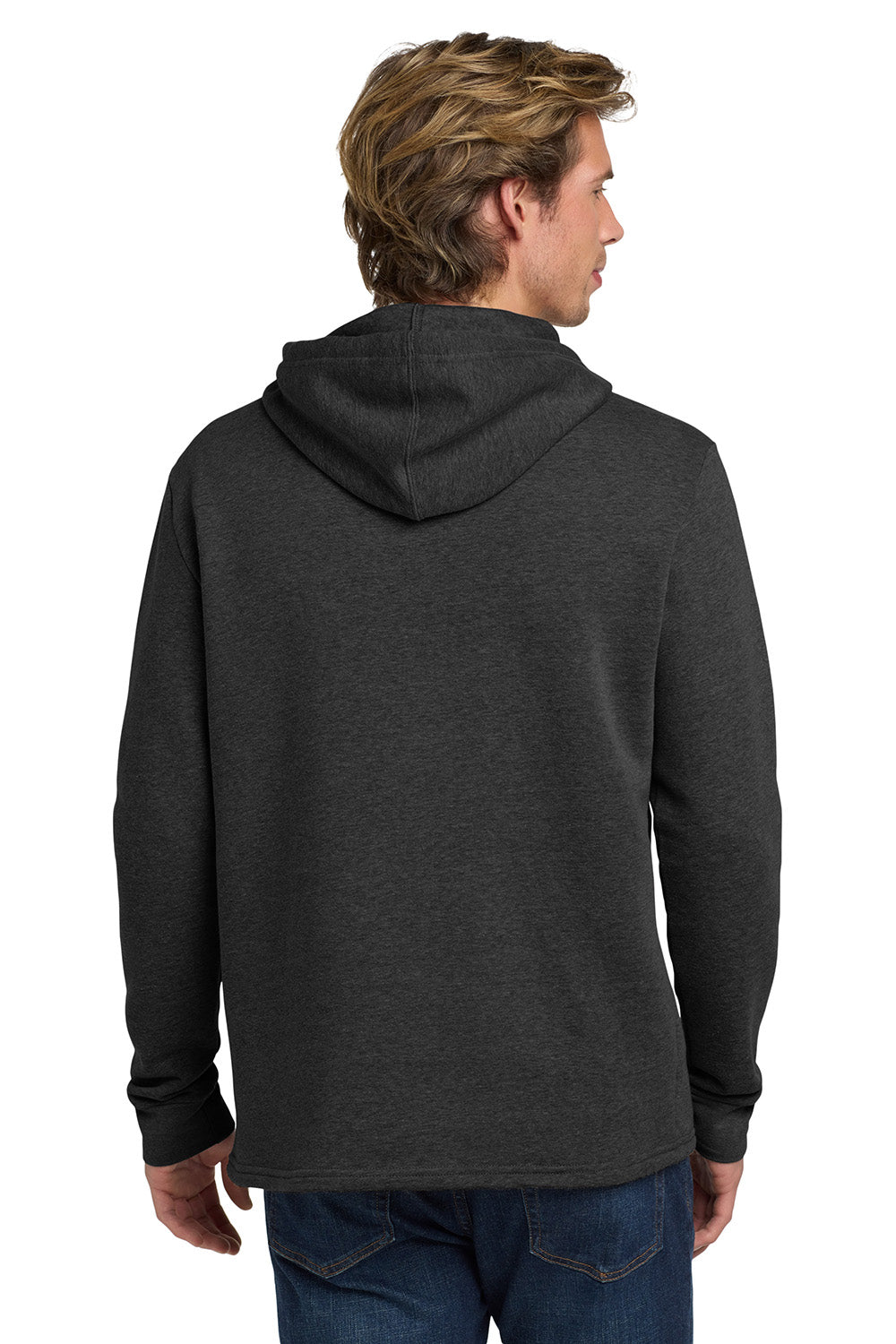 Next Level NL9300/9300 Mens PCH Fleece Hooded Sweatshirt Hoodie w/ Pockets Heather Black Model Back