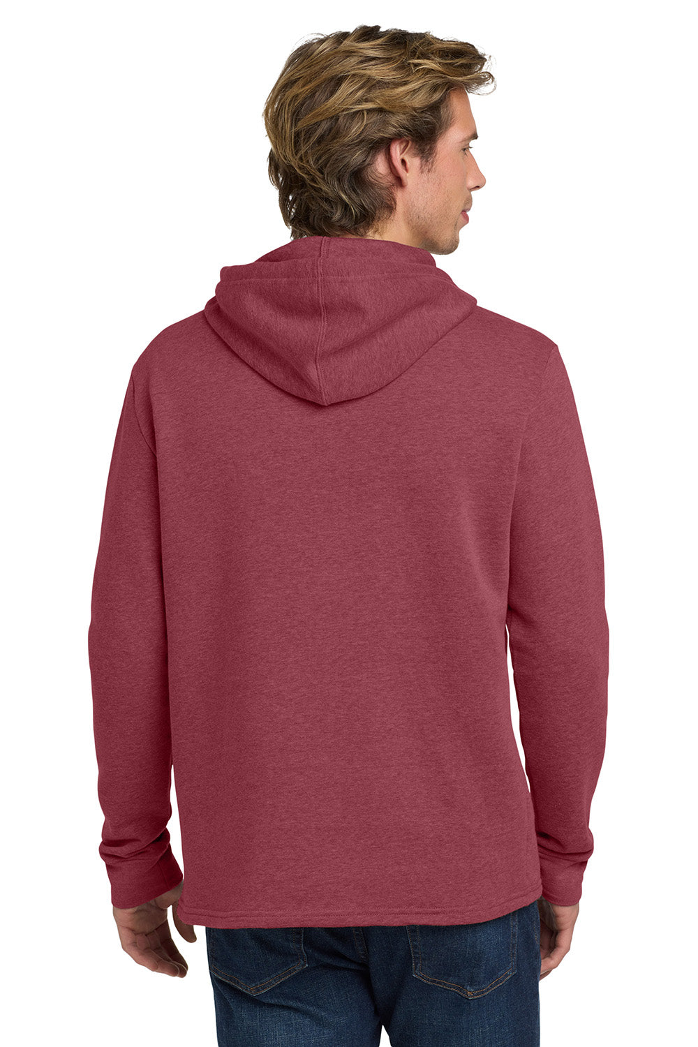 Next Level NL9300/9300 Mens PCH Fleece Hooded Sweatshirt Hoodie w/ Pockets Heather Cardinal Red Model Back