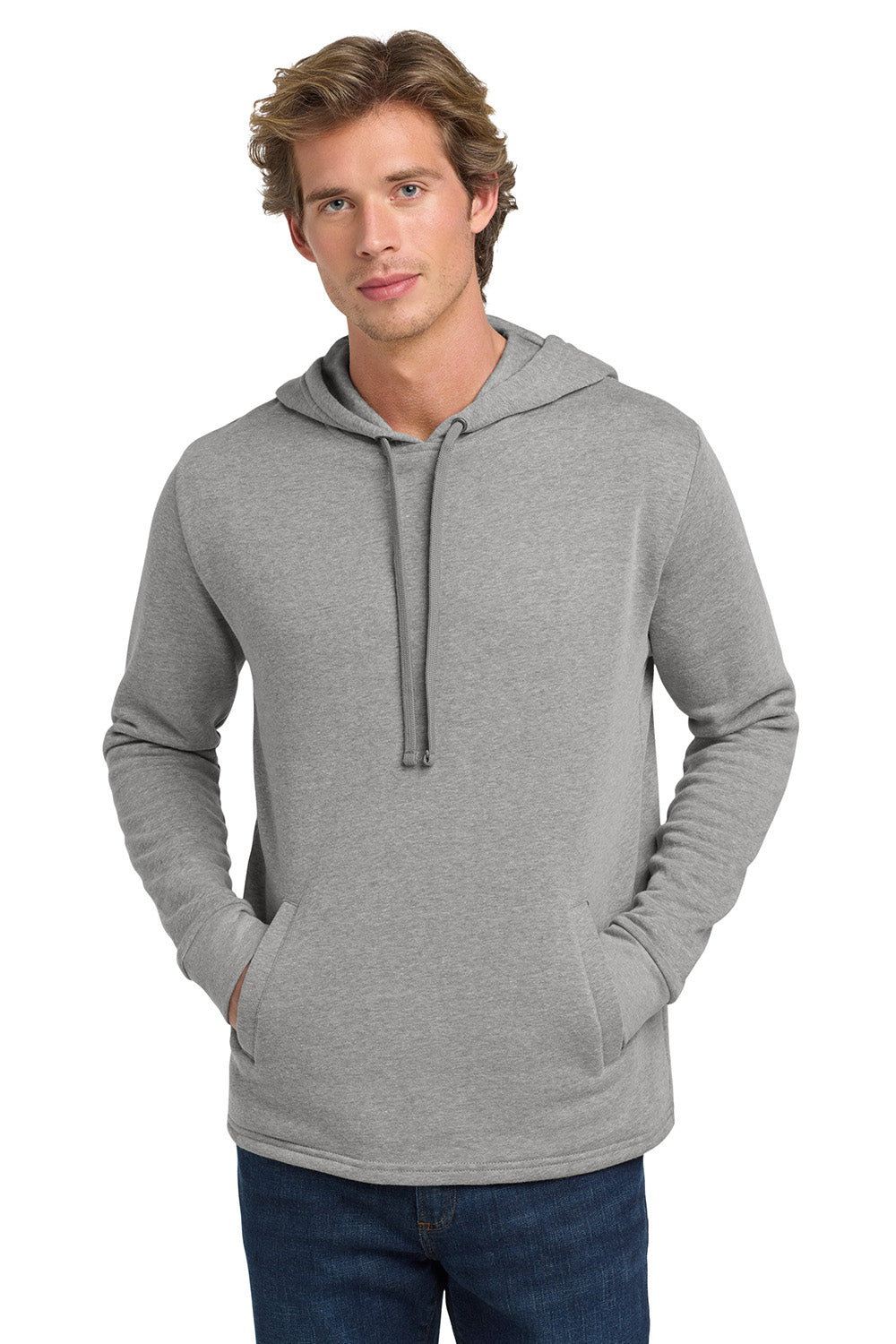 Next Level NL9300/9300 Mens PCH Fleece Hooded Sweatshirt Hoodie w/ Pockets Heather Grey Model Front