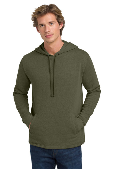 Next Level NL9300/9300 Mens PCH Fleece Hooded Sweatshirt Hoodie w/ Pockets Heather Military Green Model Front