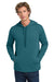 Next Level NL9300/9300 Mens PCH Fleece Hooded Sweatshirt Hoodie w/ Pockets Heather Teal Blue Model Front