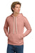 Next Level NL9303/9303 Mens Fleece Hooded Sweatshirt Hoodie w/ Pouch Pocket Desert Pink Model Front