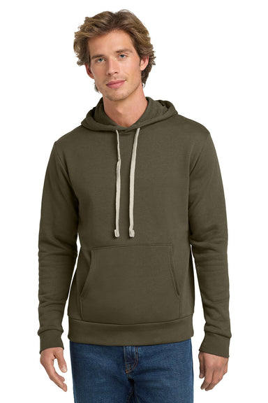 Next Level NL9303/9303 Mens Fleece Hooded Sweatshirt Hoodie w/ Pouch Pocket Military Green Model Front