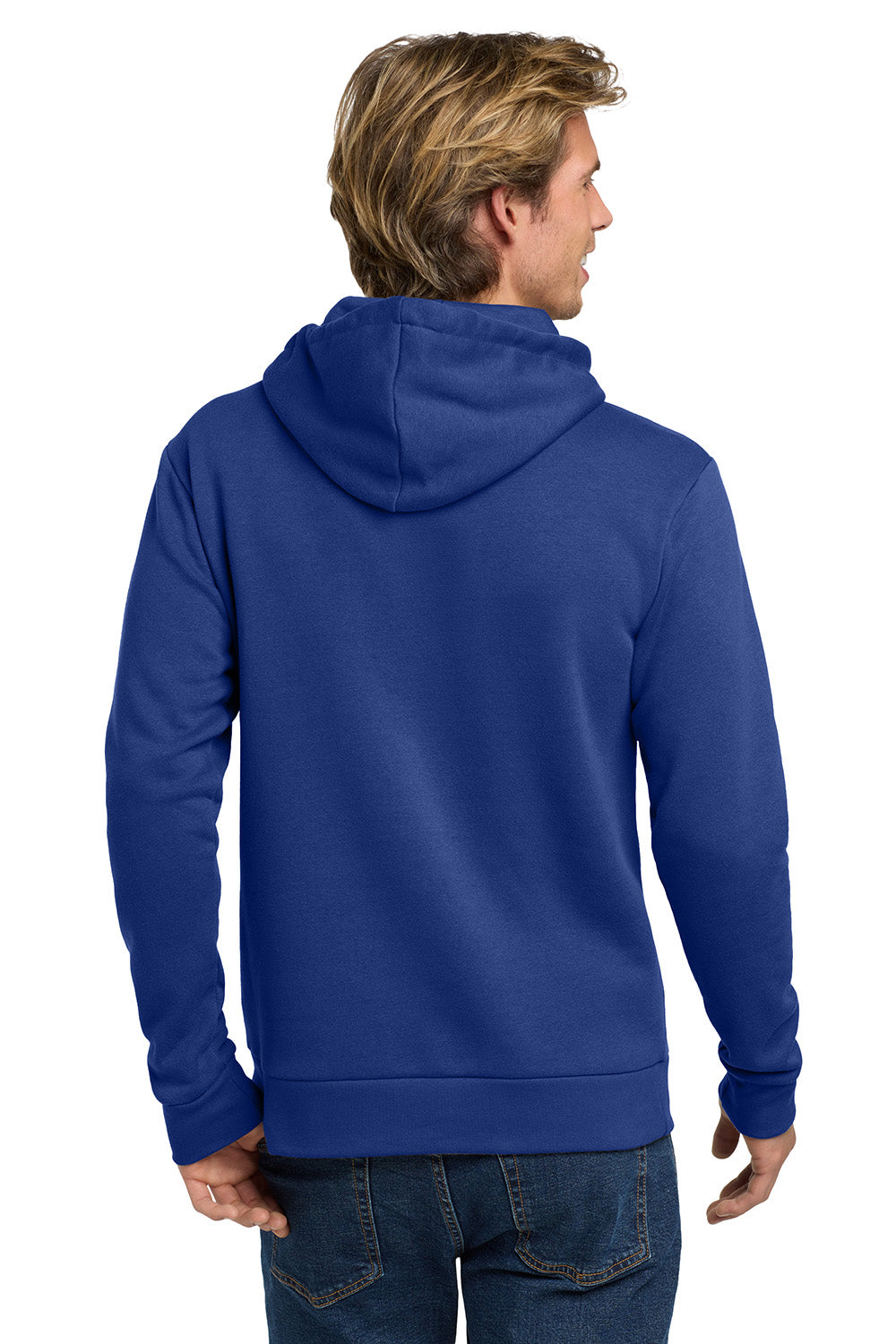 Next Level NL9303/9303 Mens Fleece Hooded Sweatshirt Hoodie w/ Pouch Pocket Royal Blue Model Back