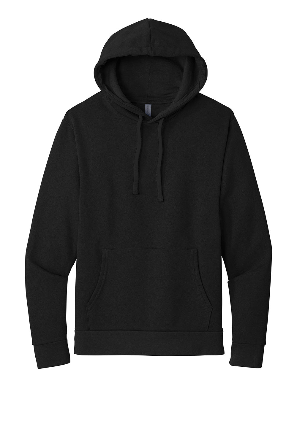 Next Level NL9303/9303 Mens Fleece Hooded Sweatshirt Hoodie w/ Pouch Pocket Black Flat Front