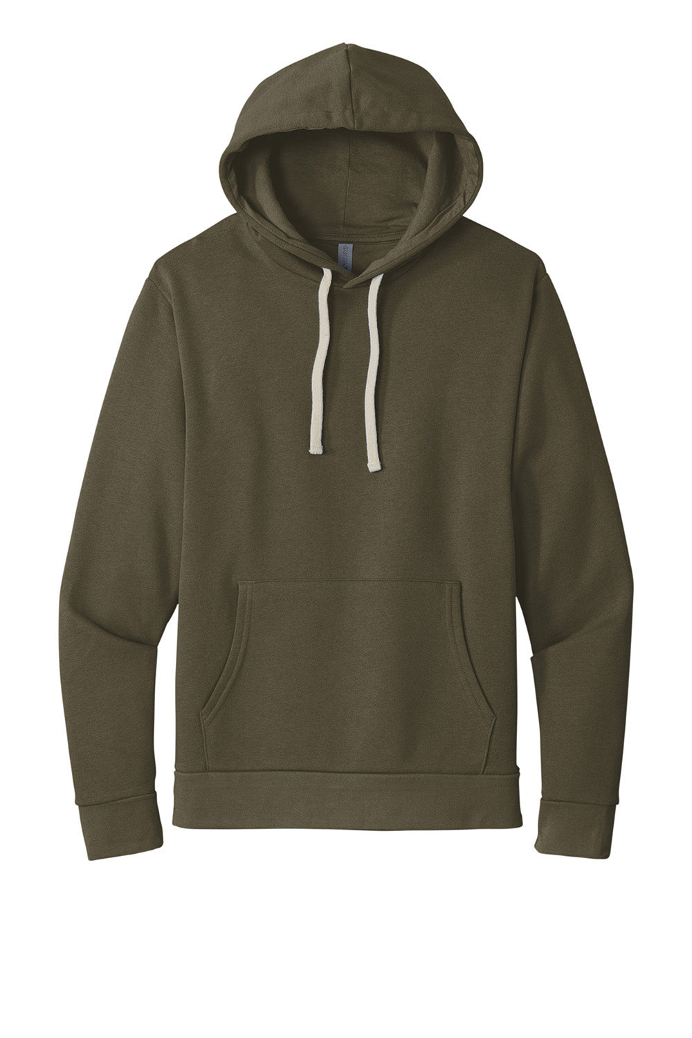 Next Level NL9303/9303 Mens Fleece Hooded Sweatshirt Hoodie w/ Pouch Pocket Military Green Flat Front