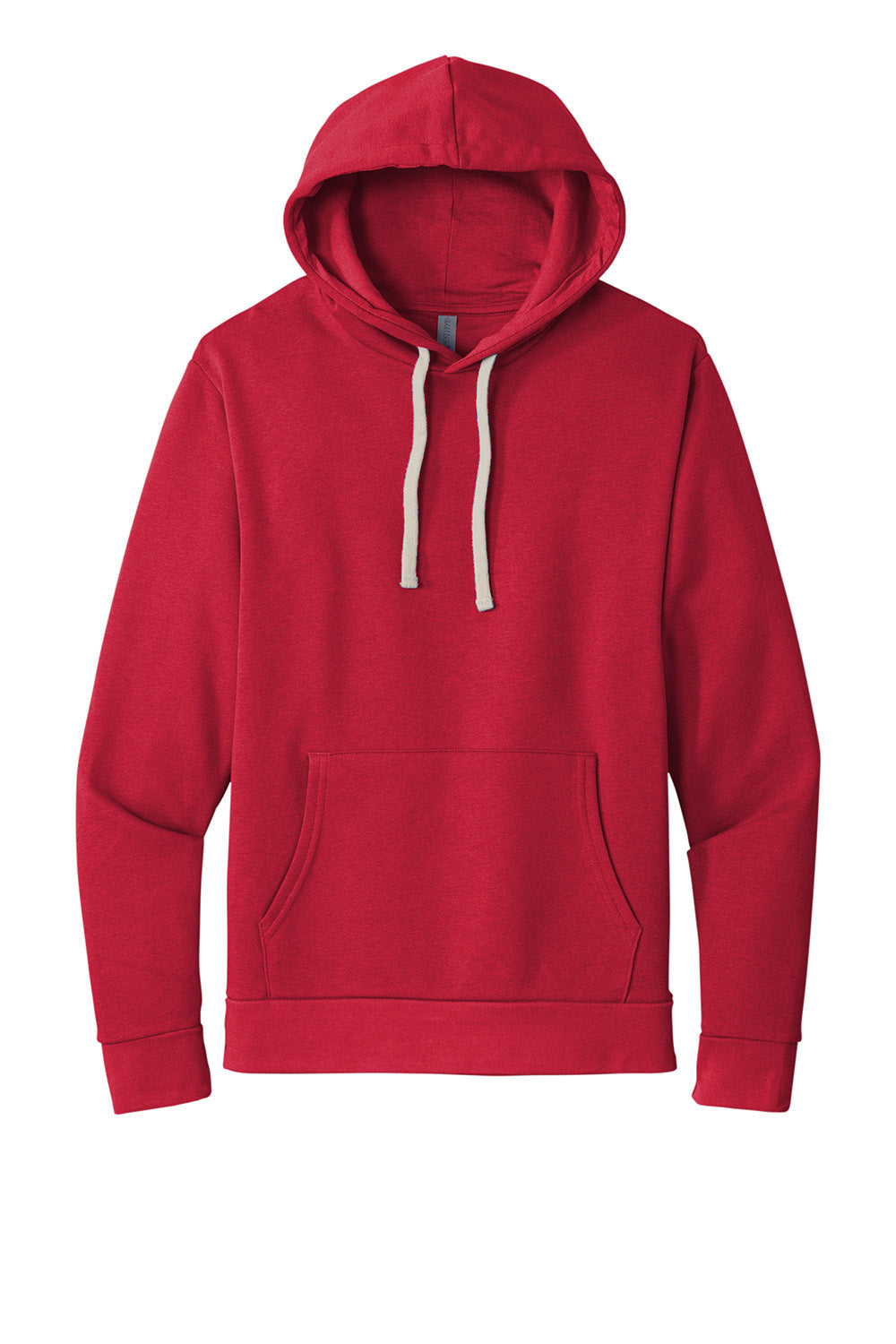 Next Level NL9303/9303 Mens Fleece Hooded Sweatshirt Hoodie w/ Pouch Pocket Red Flat Front