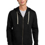 Next Level Mens Fleece Full Zip Hooded Sweatshirt Hoodie w/ Pockets - Black