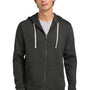 Next Level Mens Fleece Full Zip Hooded Sweatshirt Hoodie w/ Pockets - Heavy Metal Grey