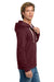 Next Level NL9602/9602 Mens Fleece Full Zip Hooded Sweatshirt Hoodie w/ Pockets Maroon Model Side