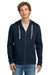 Next Level NL9602/9602 Mens Fleece Full Zip Hooded Sweatshirt Hoodie w/ Pockets Midnight Navy Blue Model Front