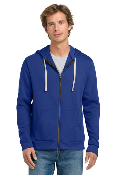 Next Level NL9602/9602 Mens Fleece Full Zip Hooded Sweatshirt Hoodie w/ Pockets Royal Blue Model Front