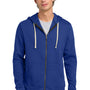 Next Level Mens Fleece Full Zip Hooded Sweatshirt Hoodie w/ Pockets - Royal Blue