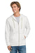 Next Level NL9602/9602 Mens Fleece Full Zip Hooded Sweatshirt Hoodie w/ Pockets White Model Front