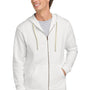 Next Level Mens Fleece Full Zip Hooded Sweatshirt Hoodie w/ Pockets - White