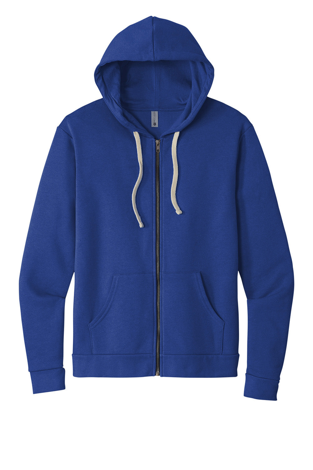 Next Level NL9602/9602 Mens Fleece Full Zip Hooded Sweatshirt Hoodie w/ Pockets Royal Blue Flat Front