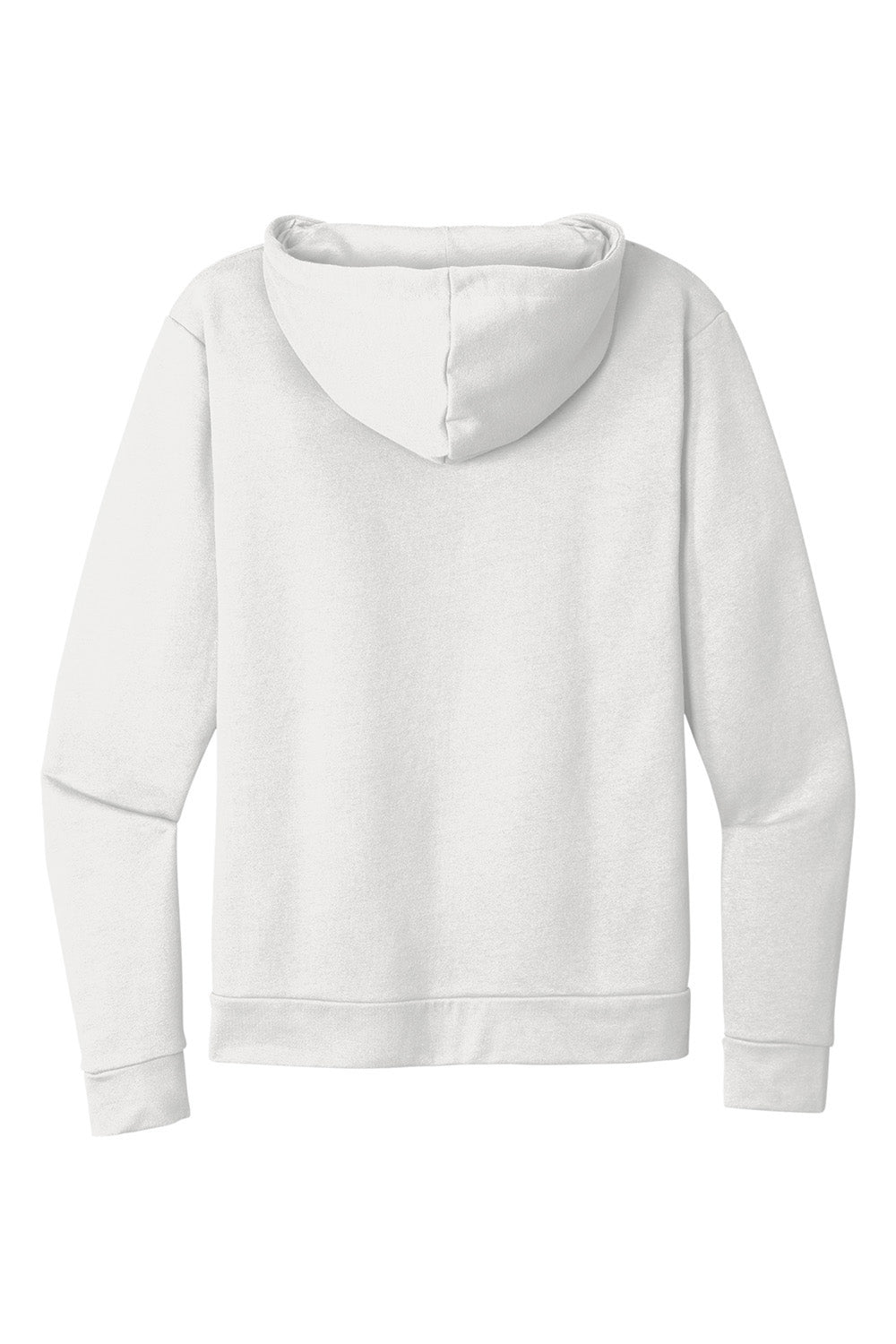 Next Level NL9602/9602 Mens Fleece Full Zip Hooded Sweatshirt Hoodie w/ Pockets White Flat Back