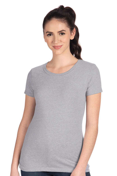 Next Level N1510/1510 Womens Ideal Jersey Short Sleeve Crewneck T-Shirt Heather Grey Model Front