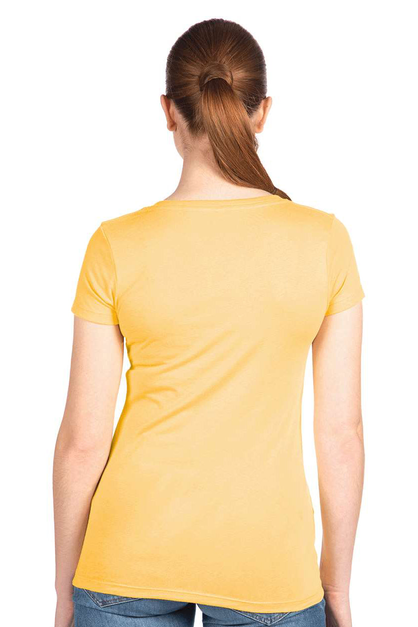 Next Level N1540/1540 Womens Ideal Jersey Short Sleeve V-Neck T-Shirt Banana Cream Yellow Model Back