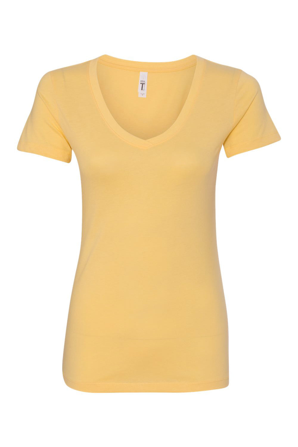 Next Level N1540/1540 Womens Ideal Jersey Short Sleeve V-Neck T-Shirt Banana Cream Yellow Flat Front