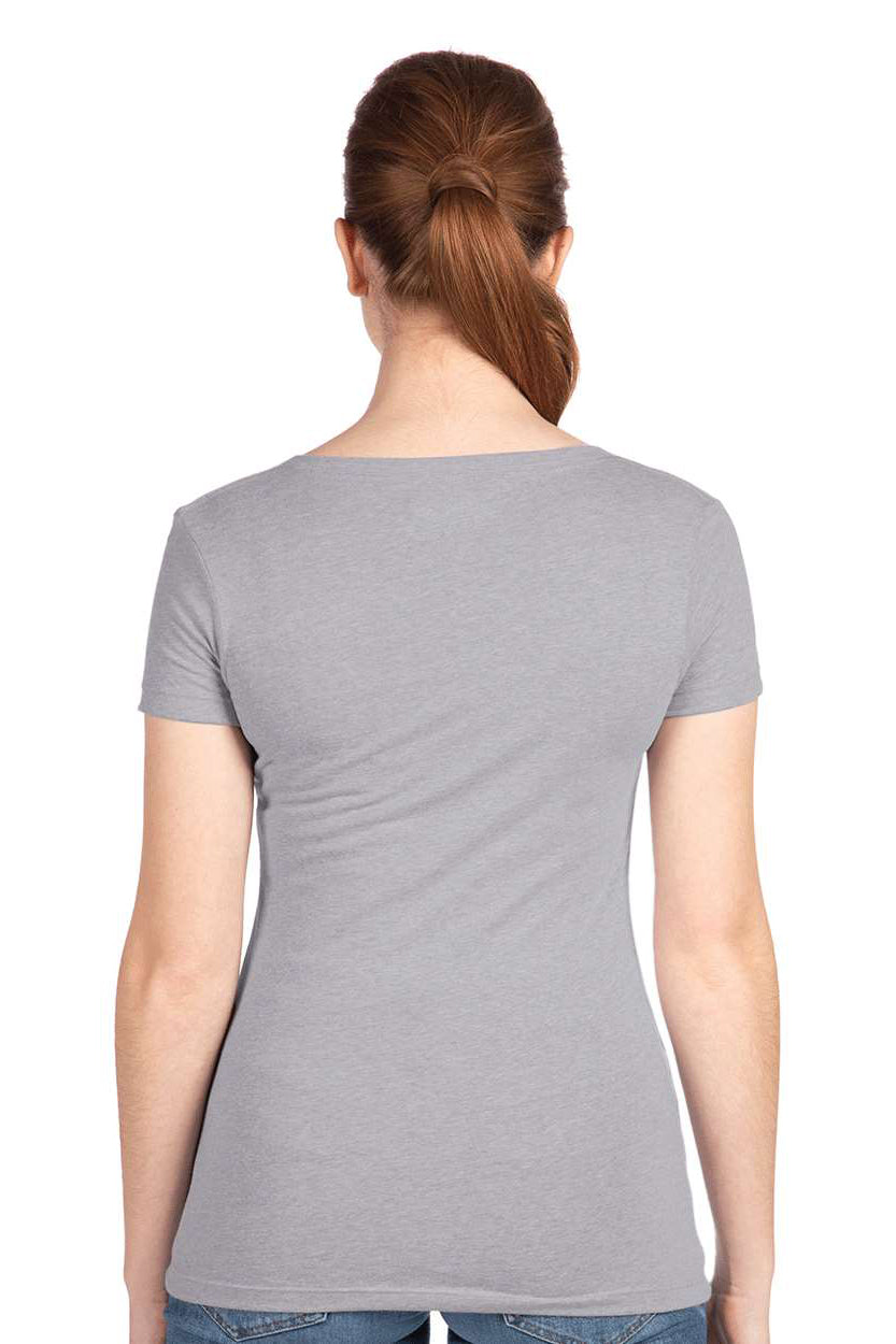 Next Level N1540/1540 Womens Ideal Jersey Short Sleeve V-Neck T-Shirt Heather Grey Model Back