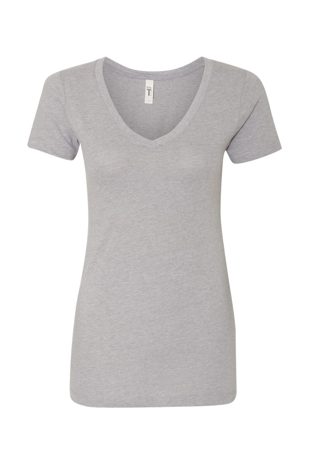 Next Level N1540/1540 Womens Ideal Jersey Short Sleeve V-Neck T-Shirt Heather Grey Flat Front