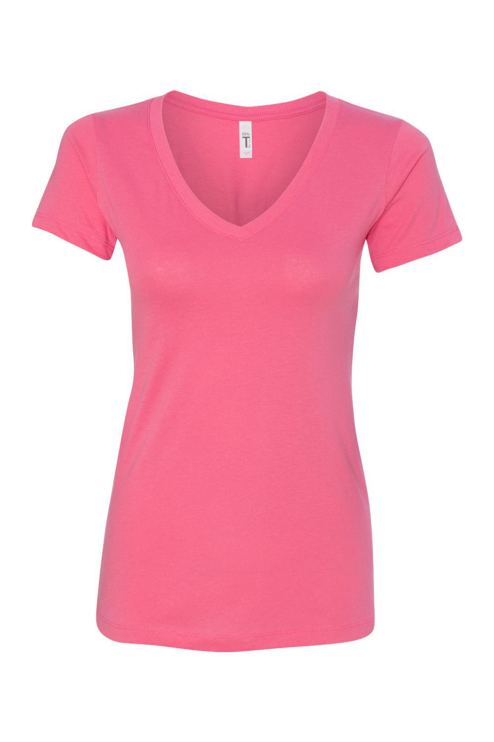 Next Level N1540/1540 Womens Ideal Jersey Short Sleeve V-Neck T-Shirt Hot Pink Flat Front