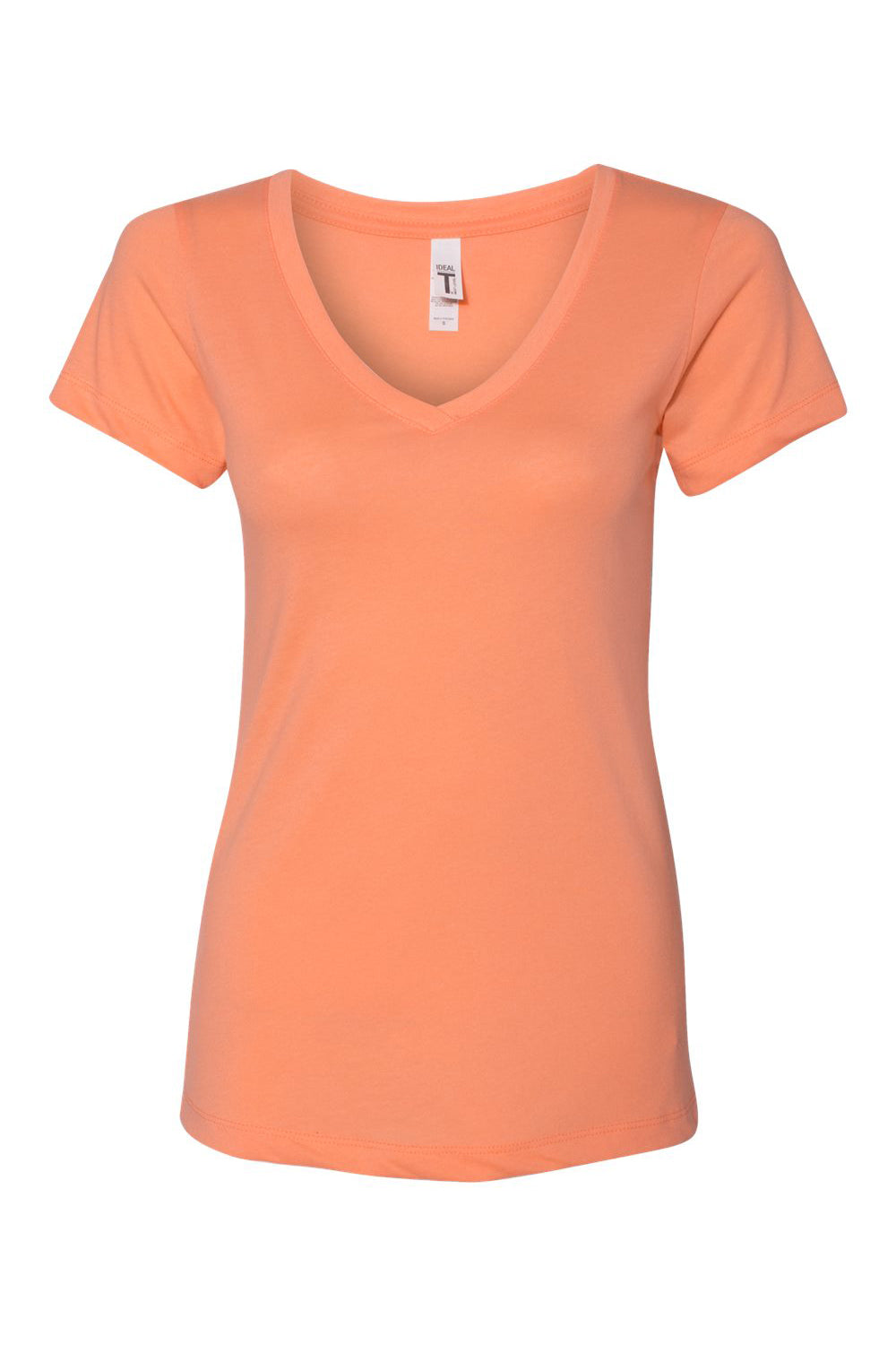 Next Level N1540/1540 Womens Ideal Jersey Short Sleeve V-Neck T-Shirt Light Orange Flat Front