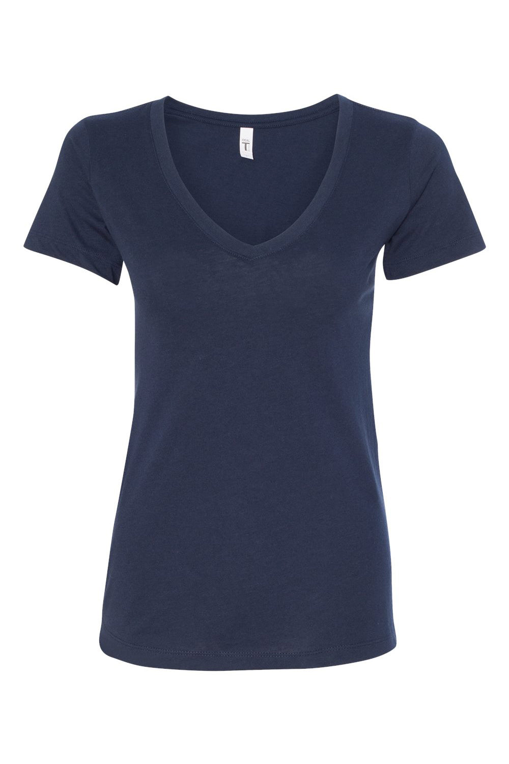 Next Level N1540/1540 Womens Ideal Jersey Short Sleeve V-Neck T-Shirt Midnight Navy Blue Flat Front