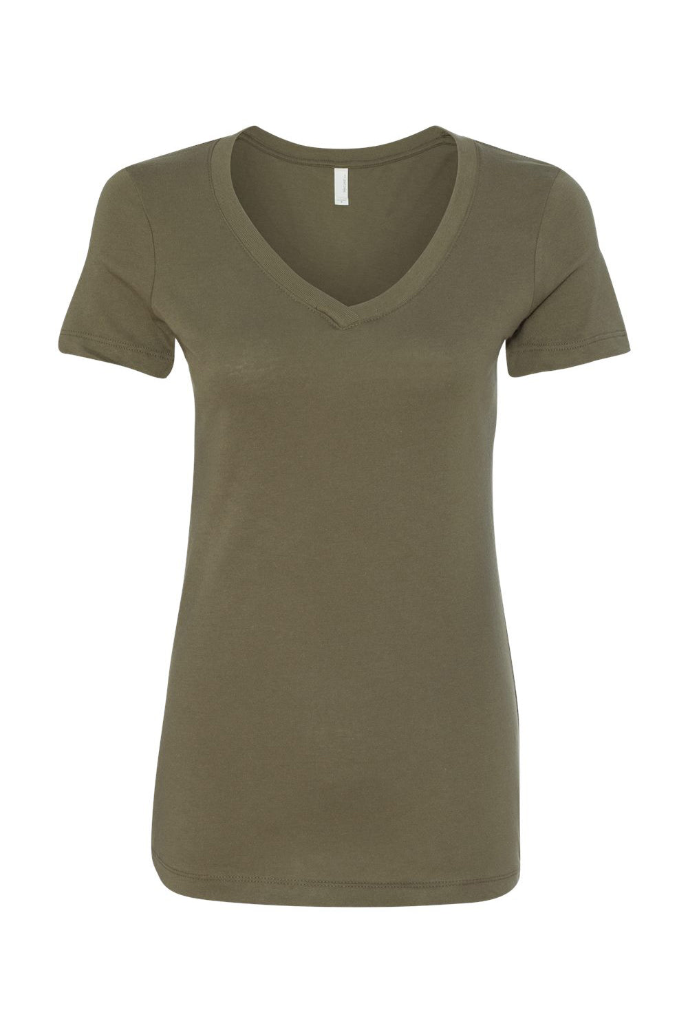 Next Level N1540/1540 Womens Ideal Jersey Short Sleeve V-Neck T-Shirt Military Green Flat Front