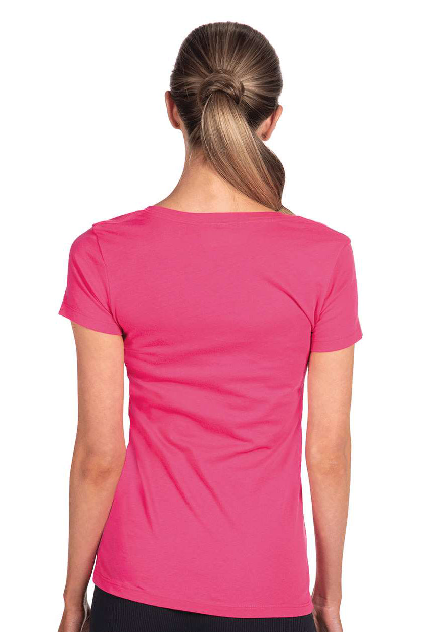 Next Level N1540/1540 Womens Ideal Jersey Short Sleeve V-Neck T-Shirt Raspberry Pink Model Back