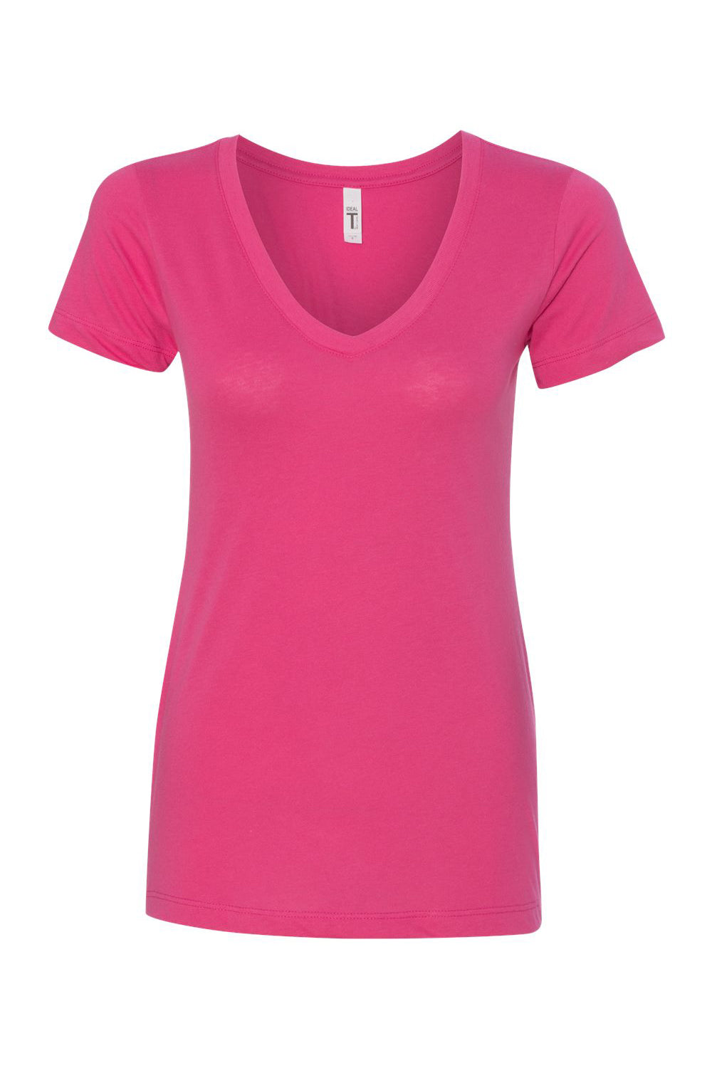 Next Level N1540/1540 Womens Ideal Jersey Short Sleeve V-Neck T-Shirt Raspberry Pink Flat Front