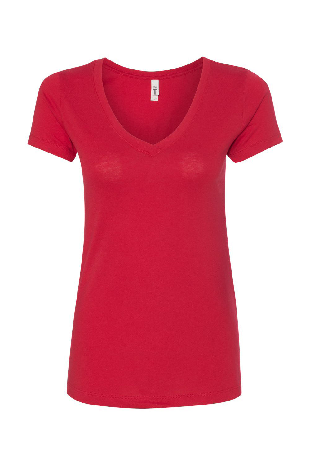 Next Level N1540/1540 Womens Ideal Jersey Short Sleeve V-Neck T-Shirt Red Flat Front