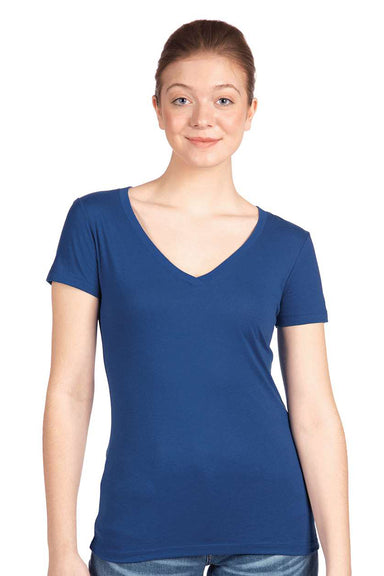 Next Level N1540/1540 Womens Ideal Jersey Short Sleeve V-Neck T-Shirt Royal Blue Model Front