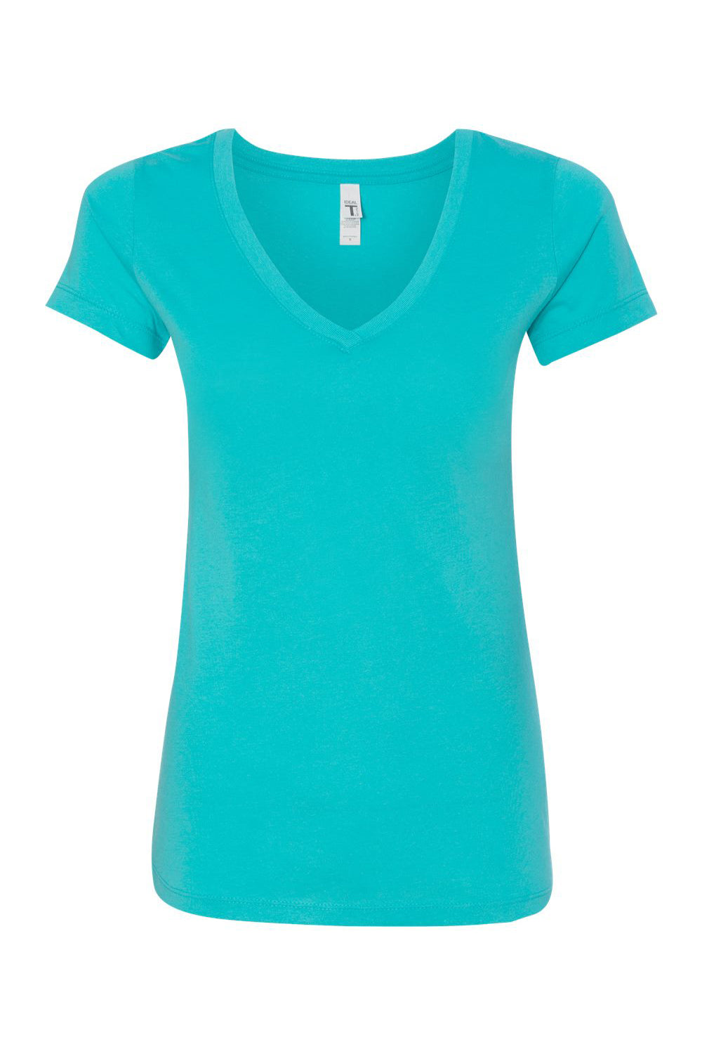 Next Level N1540/1540 Womens Ideal Jersey Short Sleeve V-Neck T-Shirt Tahiti Blue Flat Front