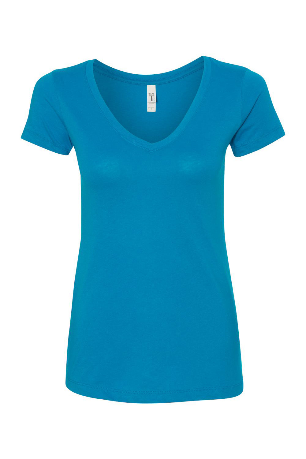 Next Level N1540/1540 Womens Ideal Jersey Short Sleeve V-Neck T-Shirt Turquoise Blue Flat Front