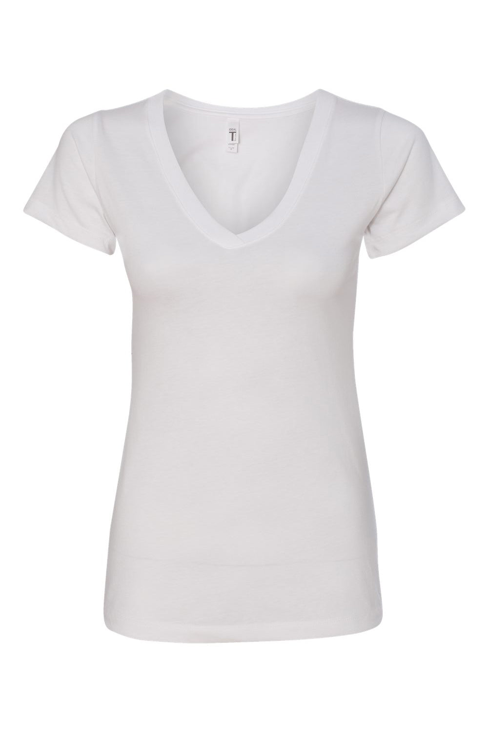 Next Level N1540/1540 Womens Ideal Jersey Short Sleeve V-Neck T-Shirt White Flat Front