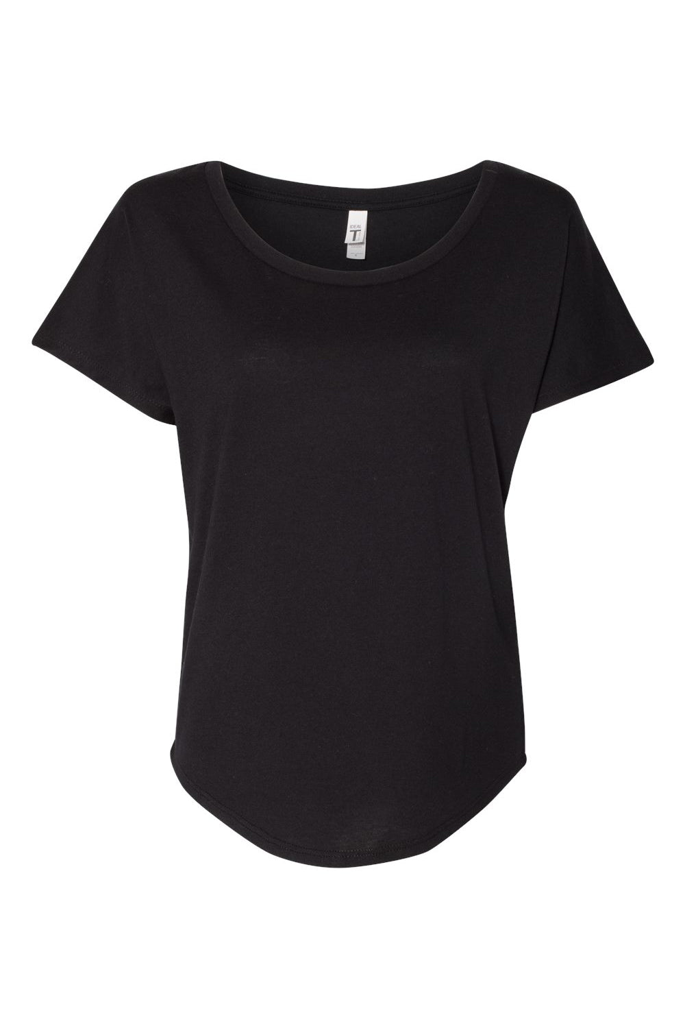 Next Level 1560 Womens Ideal Dolman Short Sleeve Crewneck T-Shirt Black Flat Front