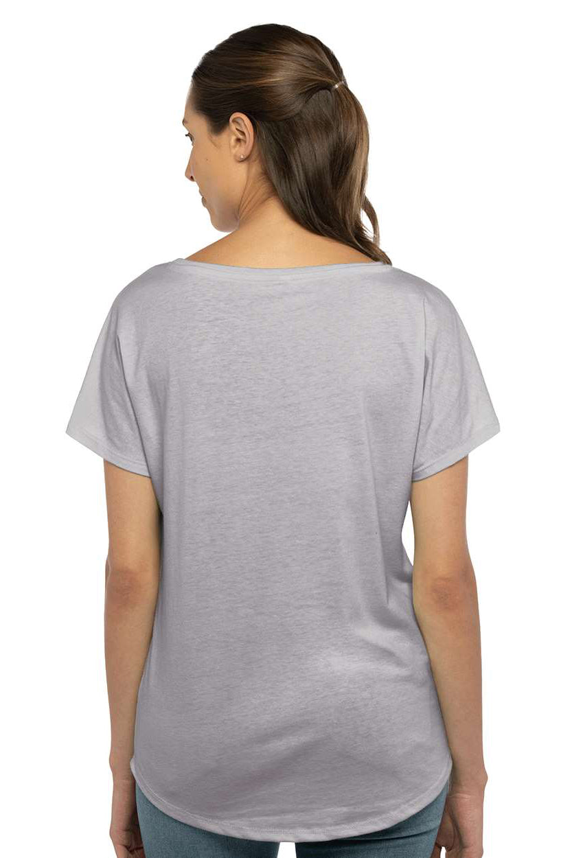 Next Level 1560 Womens Ideal Dolman Short Sleeve Crewneck T-Shirt Heather Grey Model Back