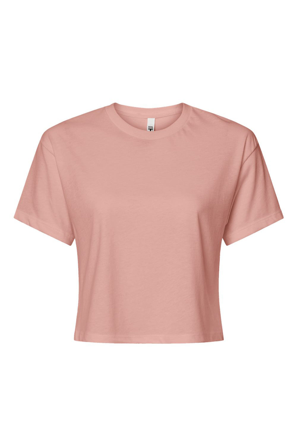 Next Level 1580NL Womens Ideal Crop Short Sleeve Crewneck T-Shirt Desert Pink Flat Front