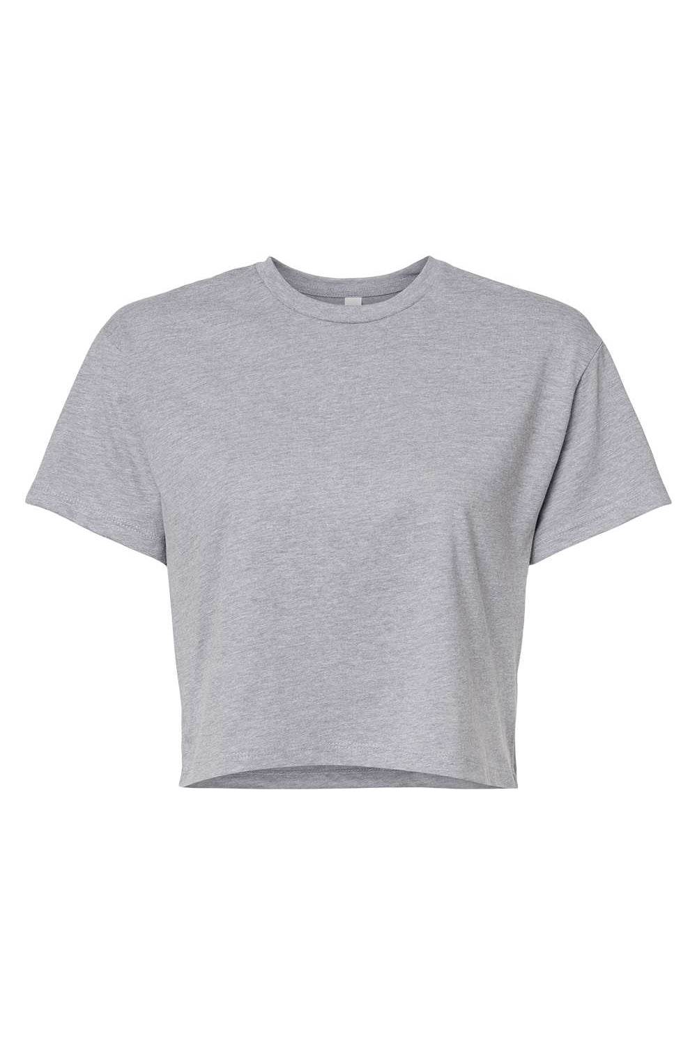 Next Level 1580NL Womens Ideal Crop Short Sleeve Crewneck T-Shirt Heather Grey Flat Front