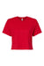 Next Level 1580NL Womens Ideal Crop Short Sleeve Crewneck T-Shirt Red Flat Front