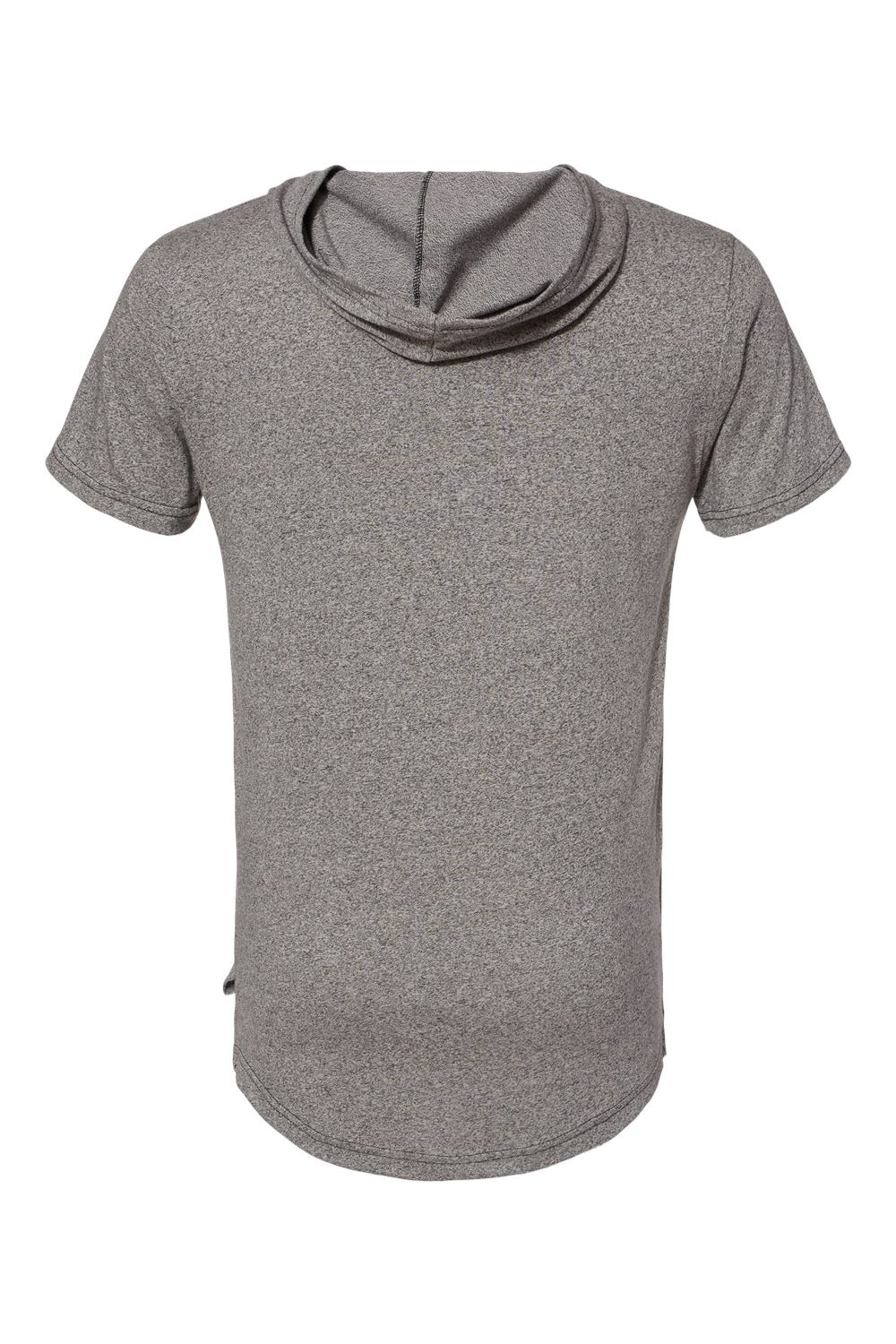 Next Level 2022 Mens Mock Twist Short Sleeve Hooded T-Shirt Hoodie Heather Grey Flat Back