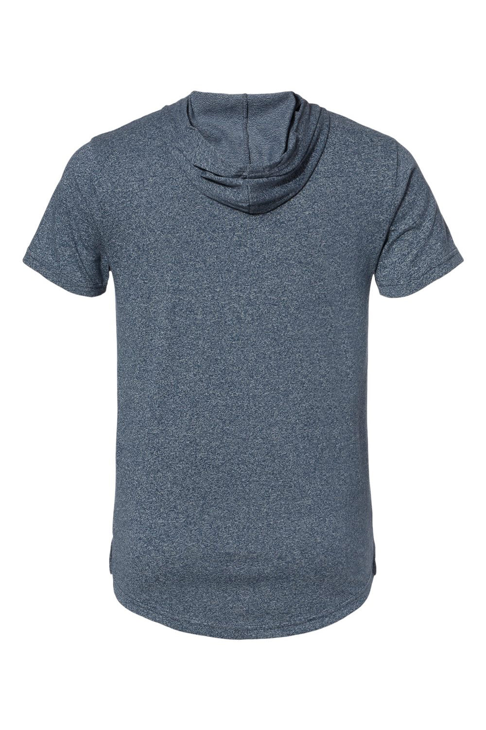 Next Level 2022 Mens Mock Twist Short Sleeve Hooded T-Shirt Hoodie Indigo Blue Flat Back