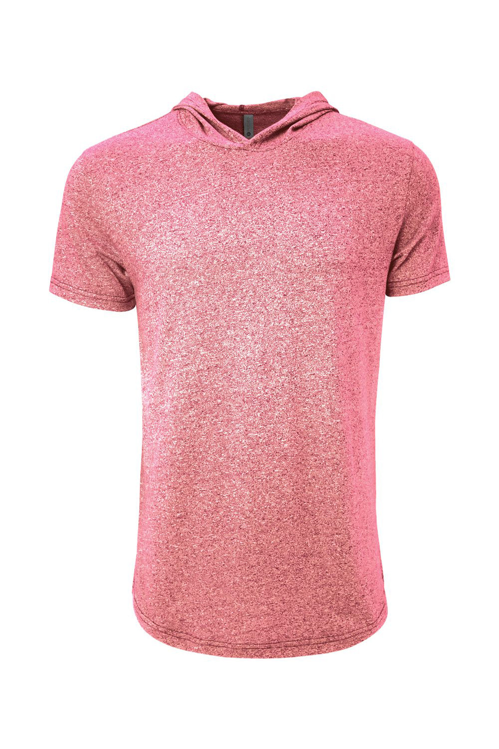 Next Level 2022 Mens Mock Twist Short Sleeve Hooded T-Shirt Hoodie Tech Pink Flat Front