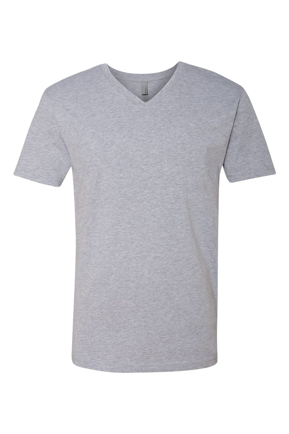 Next Level N3200/3200 Mens Fine Jersey Short Sleeve V-Neck T-Shirt Heather Grey Flat Front