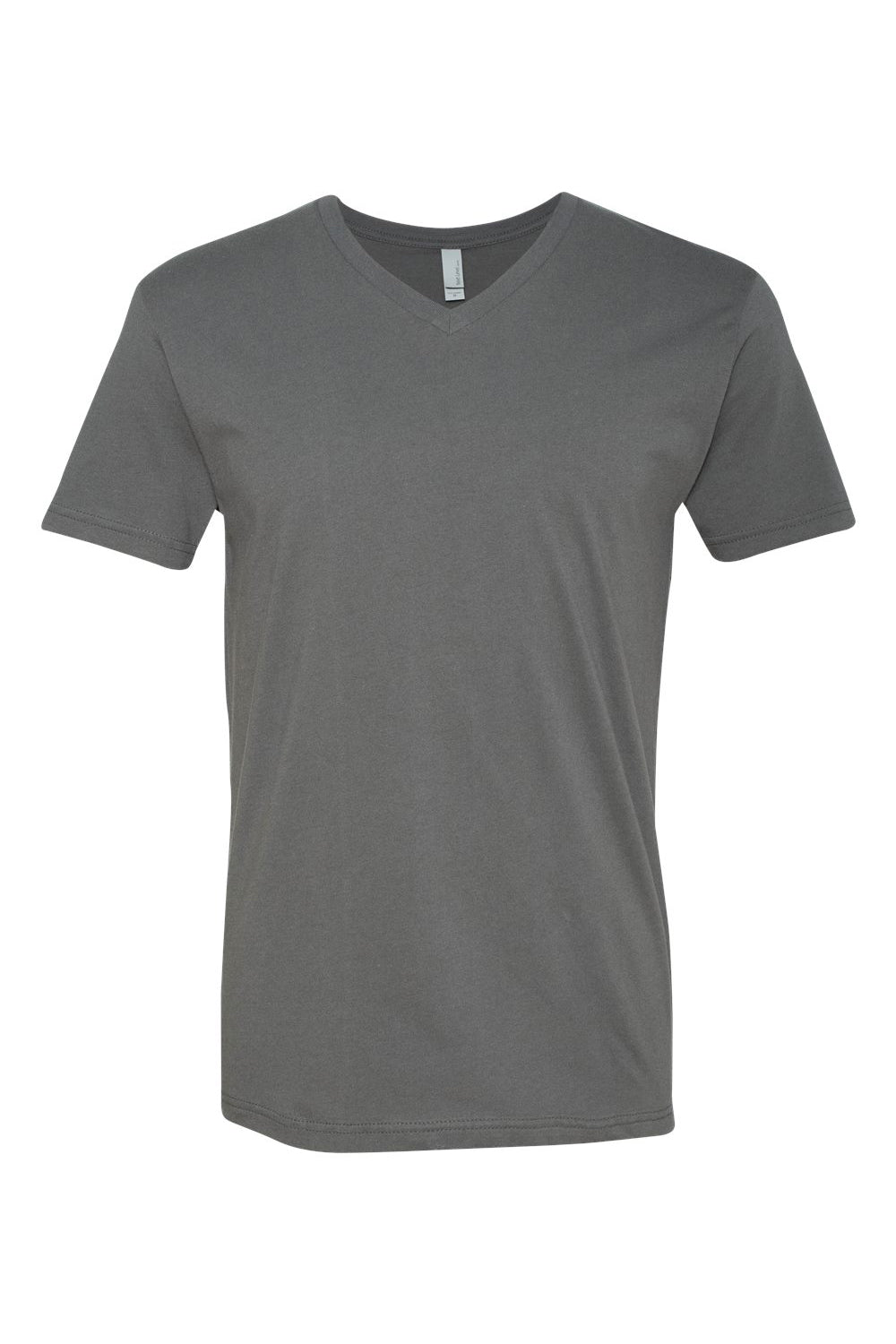 Next Level N3200/3200 Mens Fine Jersey Short Sleeve V-Neck T-Shirt Heavy Metal Grey Flat Front