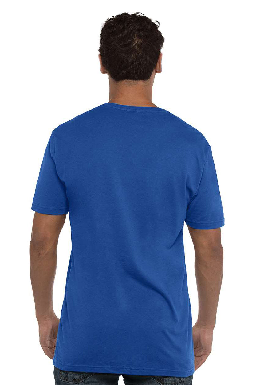 Next Level N3200/3200 Mens Fine Jersey Short Sleeve V-Neck T-Shirt Royal Blue Model Back